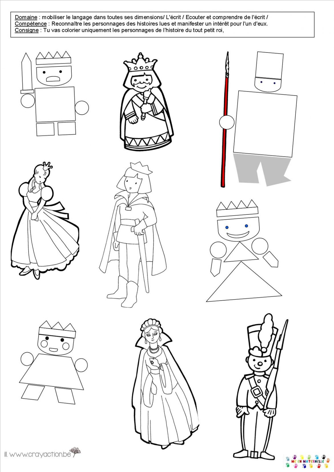 Le tout petit roi – Page 2 – MC en maternelle Reconna tre les personnages de l histoire et les colorier coloriage le tout petit roi personnage Illustrations DVD Marianne 2014 – de