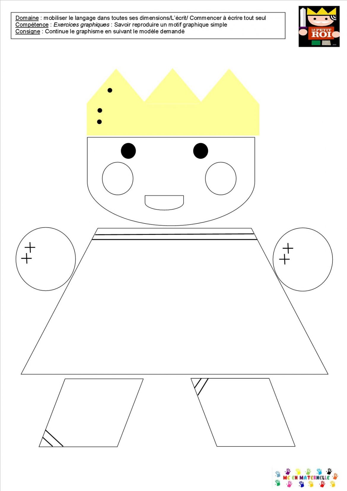 Le tout petit roi graphisme dans le roi, la reine, le soldat et le prince