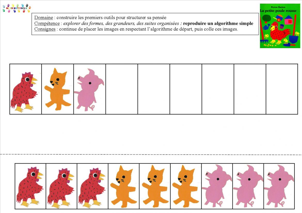 La Petite Poule Rousse Maternelle Graphisme La petite poule rousse : Algorithmes – MC en maternelle