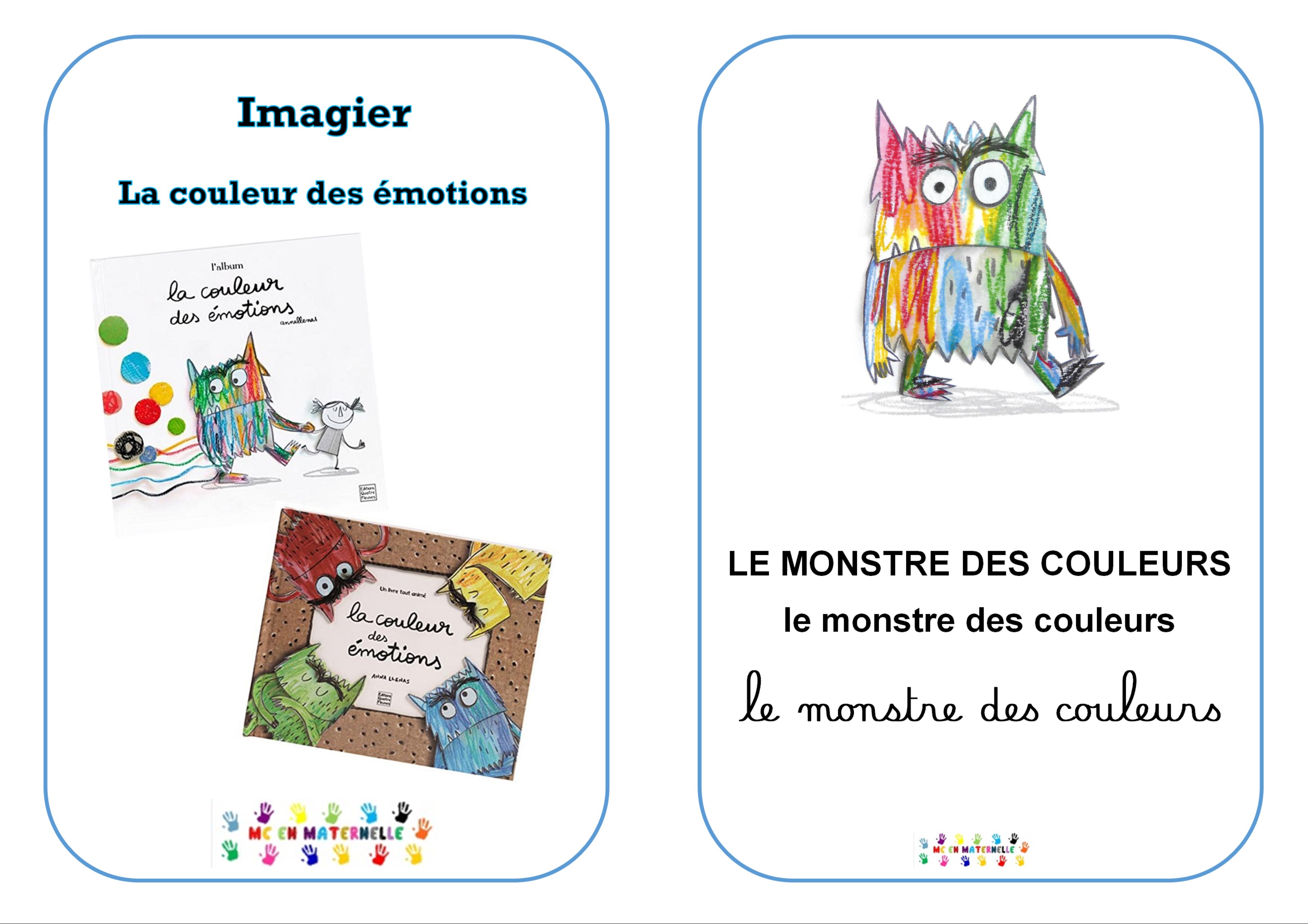 La Couleur Des Emotions Imagiers 3 Ecritures 2 Ecritures 1 Ecriture Mc En Maternelle