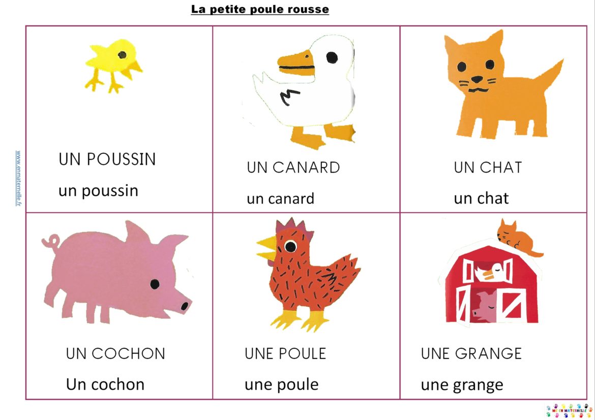 La Petite Poule Rousse Exploitation Maternelle La petite poule rousse : lexique – MC en maternelle