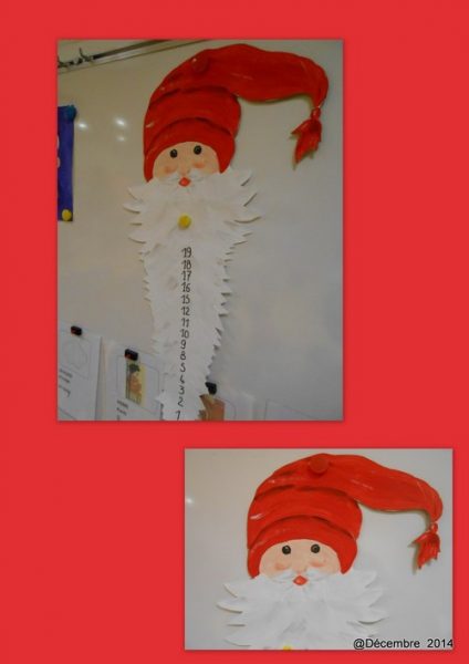 Décompter les jours de classe avec la barbe du père noël