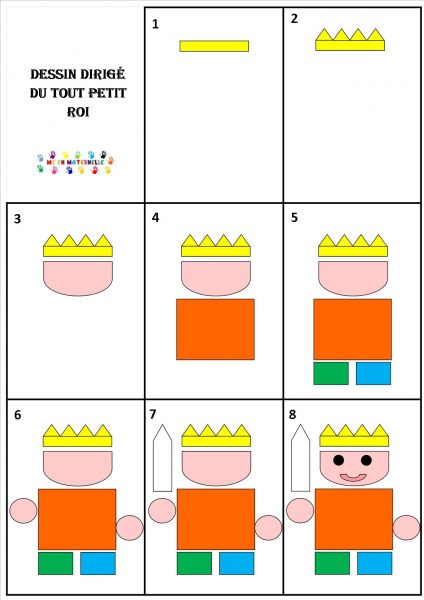 Le tout petit roi – dessin dirigé du roi et de la princesse