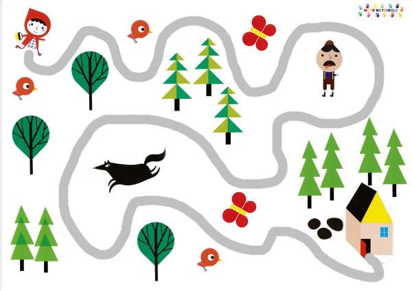 Le petit chaperon rouge : suivre et trouver le bon chemin