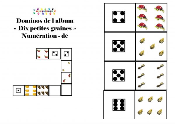 dix petites graines : dominos numération (dés)