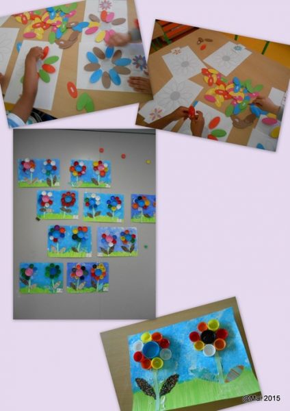 Fleurs en bouchons de bouteilles