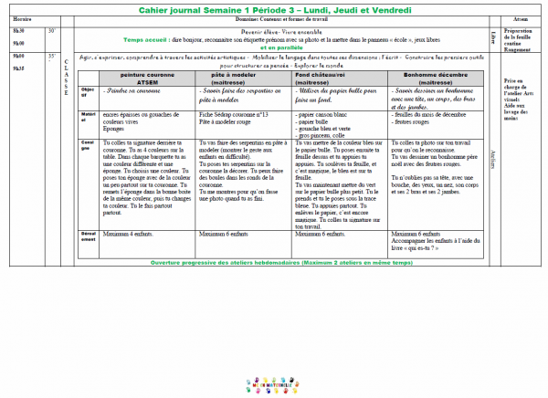 Période 3 – PS – Année 2015-2016 – Cahier journal
