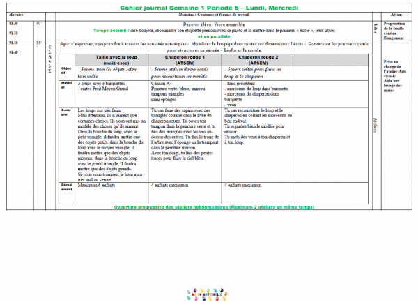 Période 5 – PS – Année 2015-2016 – cahier journal