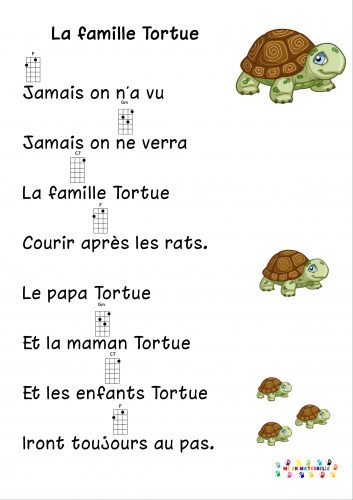 la famille tortue pour ukulélé