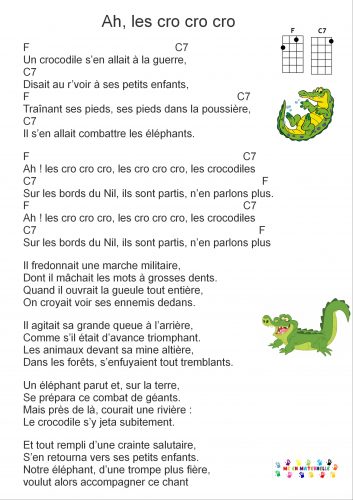 Ah les crocodiles pour ukulélé