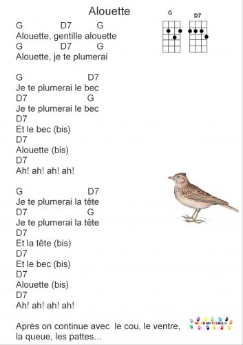 Alouette pour ukulélé