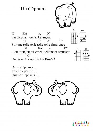 Un éléphant qui se balançait pour ukulélé