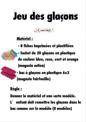 Atelier individuel de manipulation : Jeu des glaçons