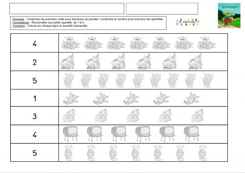 Le petit ogre qui veut aller à l’école : numération de 1 à 5 (trois écritures)