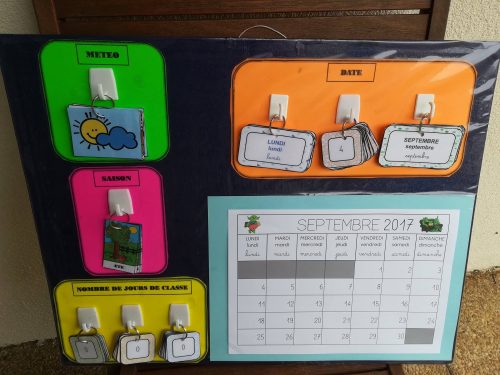 Calendrier de la classe (pour MS et GS)