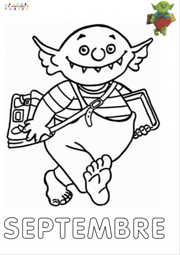 Le petit ogre qui veut aller à l’école : Mois de Septembre pour le cahier des travaux