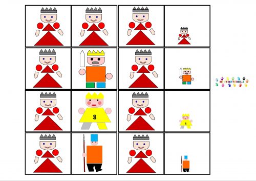Le tout petit roi : domino des petits, moyens et grand personnages