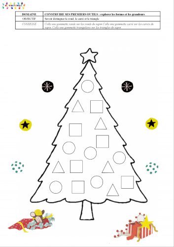 Pas de noël cette année : gommettes de formes géométriques