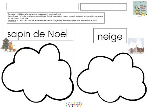 Pas de noël cette année : trouver les lettres du mot sapin de Noël et neige