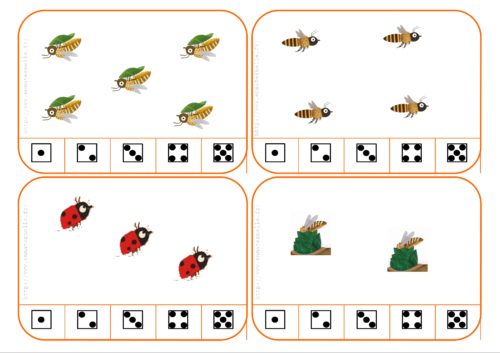 Les abeilles : carte à compter