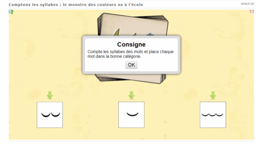 Le monstre des couleurs va à l’école : compter les syllabes l’application