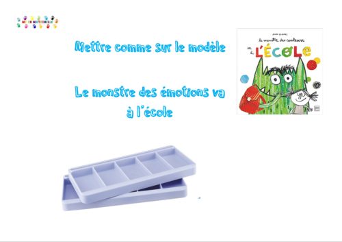 Le monstre des émotions va à l’école : mettre comme sur le modèle