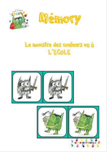 Le monstre des couleurs va à l’école : Mémory