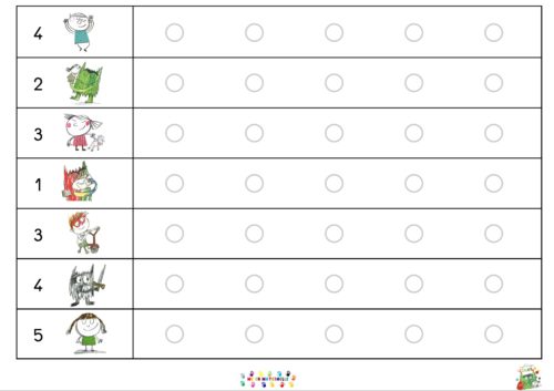 Le monstre des couleurs va à l’école : numération de 1 à 5