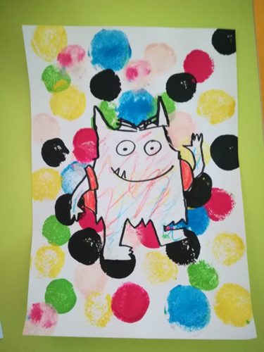 Le monstre des couleurs va à l’école : idée de peinture