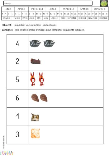 Pas touche : dénombrer à 3 puis à 6 (niveau MS et GS)