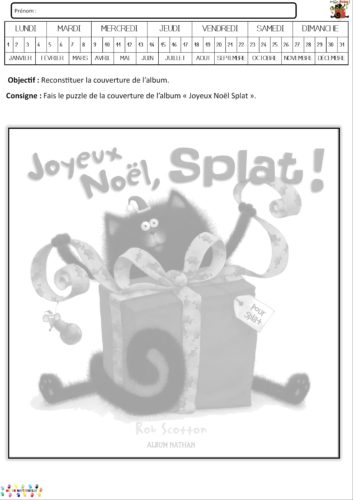 Joyeux noël Splat : couverture de l’album à reconstituer