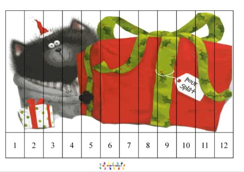 Joyeux noël Splat : puzzles numérotés de 5 à 12