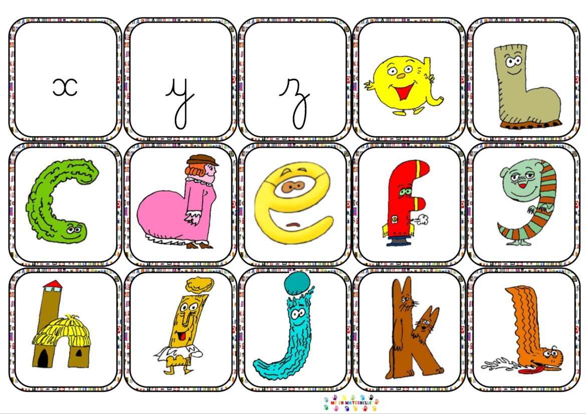 Jeu de cartes lettres alphabet