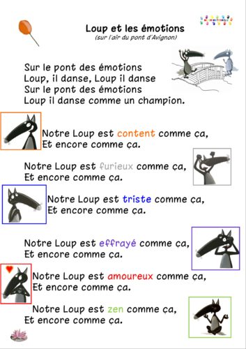 Le loup qui apprivoisait ses émotions : la chanson des émotions