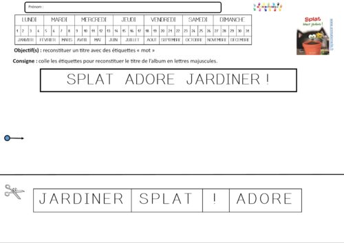 Splat adore jardiner : titre de l’album