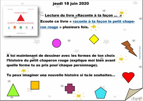 continuité pédagogique : fin de la semaine 12 (contes détournés du petit chaperon rouge)