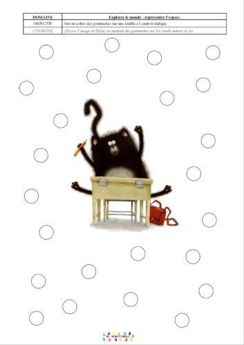 Splat le chat (rentrée) : coller des gommettes (pour les petits)