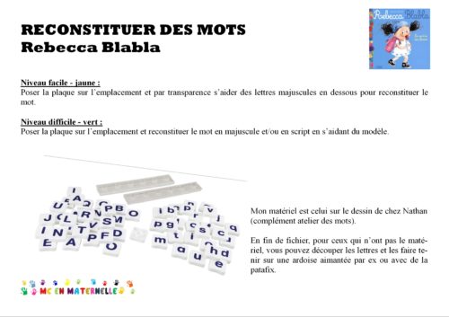 Rebecca Blabla : reconstituer des mots