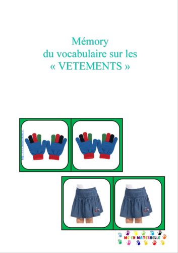 Loto et mémory sur les vêtements pour PS, MS et GS