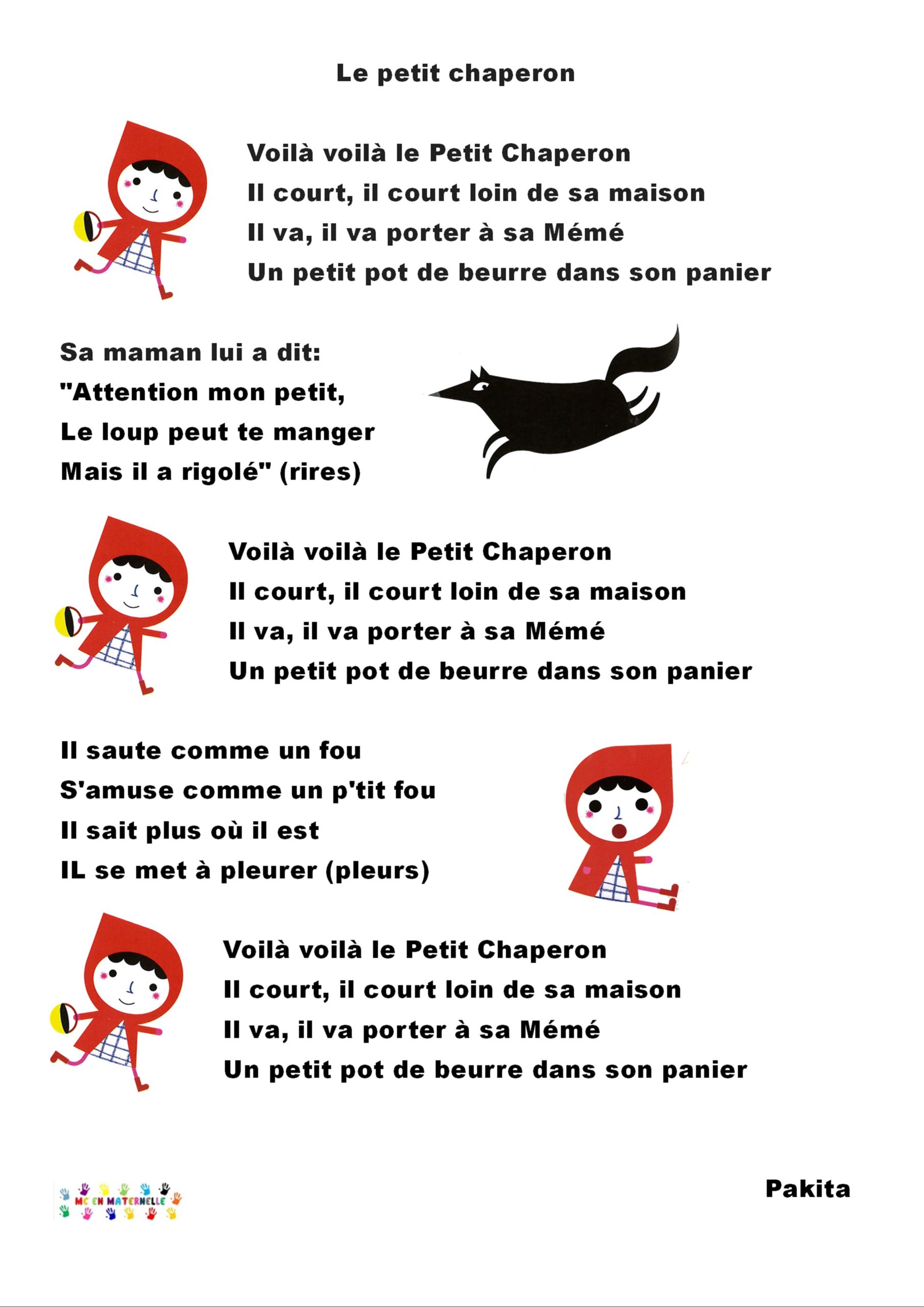 Le Petit Chaperon Rouge Chansons Mc En Maternelle | My XXX Hot Girl