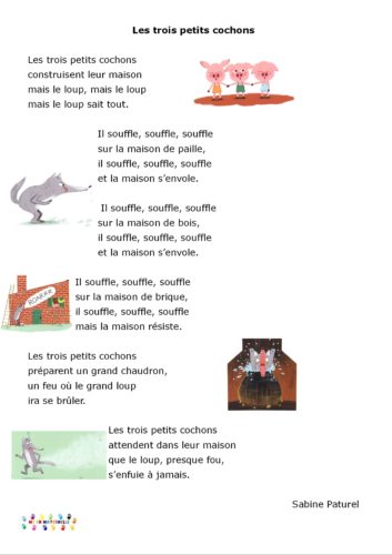 les trois petits cochons : chansons
