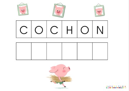 Les trois petits cochons : reconstituer les mots