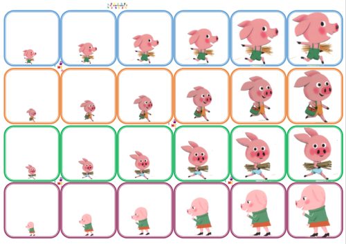 Les trois petits cochons : tri par taille des images