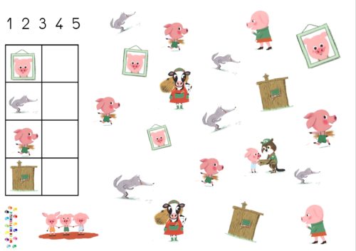 Les trois petits cochons : cherche et compte – MS et GS