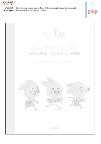 Les trois petits cochons : puzzle de la couverture