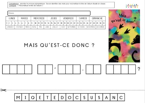 Mais qu’est ce donc : Ecrire le titre de l’album