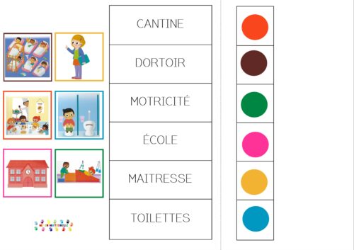 la maternelle : carte à pince du lexique
