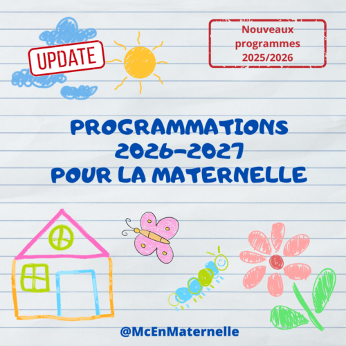 Programmations PS, MS et GS 2026-2027
